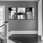 Framed Black and White Gray Modern Abstract Wall Art, Minimalist Art Prints - Image 3