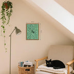 Framed Floral Black Cat Canvas Wall Art, Cute Black Cat in Daisy Field Painting - Image 3