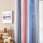 XiDi Curtains for Bedroom Decor, Rainbow PinkGreyBlue-34-96 - Image 3
