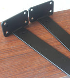 6 Pack - 8 inch Black Hidden L Shelf Bracket Iron Floating Shelf Brackets - Image 3