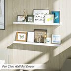 Love-KANKEI 36 Inch Long Floating Shelves Wall Mounted Set of 2, Large Wood - Image 2