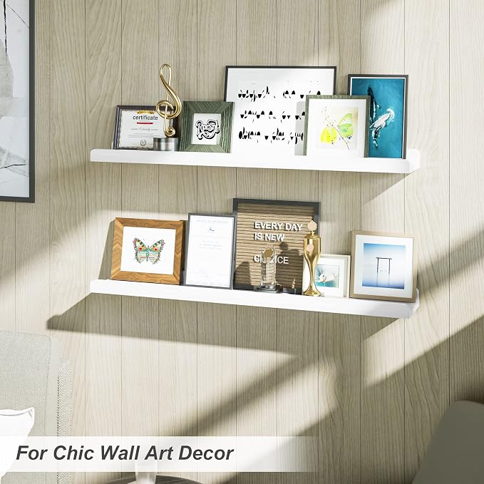 Love-KANKEI 36 Inch Long Floating Shelves Wall Mounted Set of 2, Large Wood - Image 2