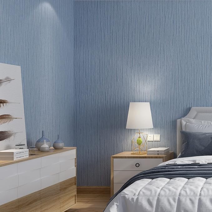Haimin Grasscloth Wallpaper Textured 24in X 393in Fabric Contact Paper Grey - Image 6