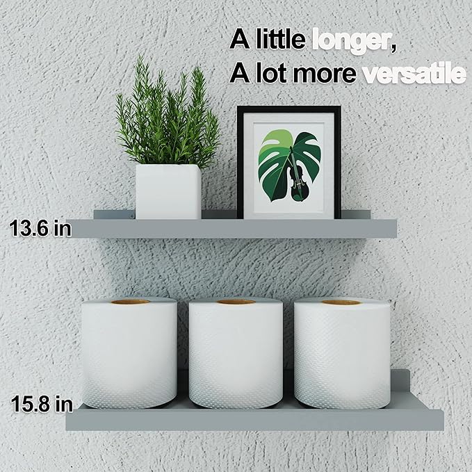 Floating Shelves for Wall Decor, Wall Mounted Wood Storage Shelf for Bedroom - Image 5