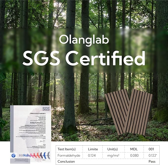Olanglab Wood Wall Panels 4 Pack, Wood Slat Acoustic Wall Panels, 94.5"x12.6" - Image 5