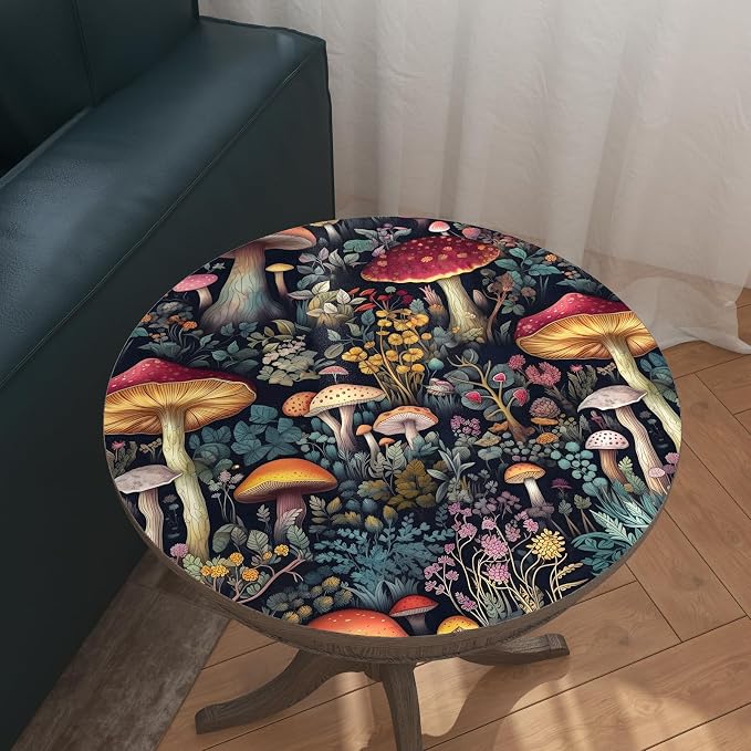 BOKEBEVE Black Colorful Mushroom Contact Paper Floral Wallpaper Peel and Stick - Image 6