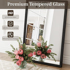 Syndra Black Wood Frame Bathroom Mirror, Waterproof Slim Deep Frame, - Image 8