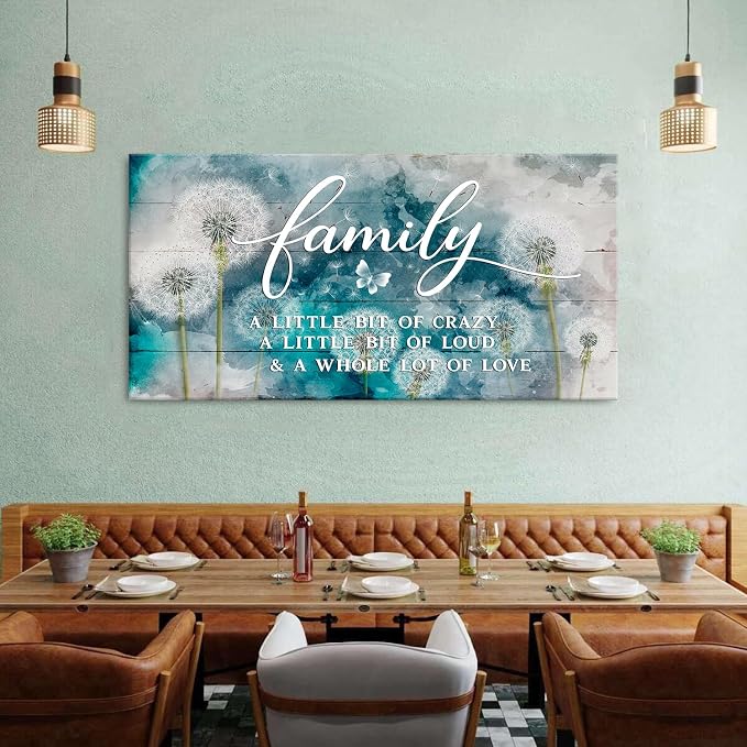 AIYISU Inspirational Family Wall Art Farmhouse Home Decor Dandelion Botanical - Image 5