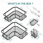 Veken Corner Shower Caddy 5-Pack, Advanced Rustproof Design, No Drilling - Image 10