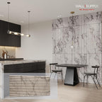 Wall!Supply 3D Wall Panels – Faux Marble Round Slatted – Home Decor Wallpaper - Image 2