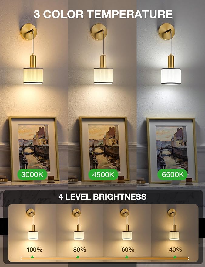 NIORSUN Battery Operated Wall Sconce Set of 2, 9 Colors Sconces Wall Decor - Image 2