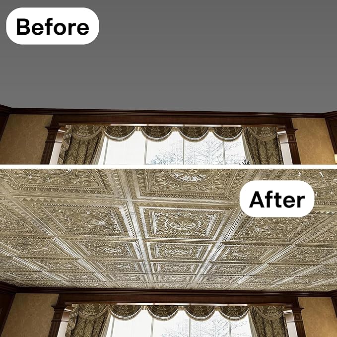 Art3d 12-Pack PVC Drop Ceiling Tiles, 2ft x 2ft - Image 6