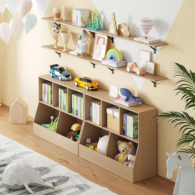 DINZI LVJ Long Wall Shelves, 31.5 Inch Wall Mounted Shelves Set of 2, - Image 5