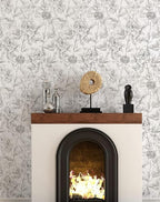 JiffDiff Floral Wallpaper Black & White Peel and Stick Vintage Peony Wall Paper - Image 2