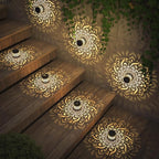 gardencave 2 Pack Solar Fence Lights Metal Solar Powered Outdoor Deck Step Wall - Image 3