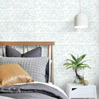 Peel and Stick Wallpaper Modern Geometric Wallpaper 17.3" x 78.7" Green and - Image 8