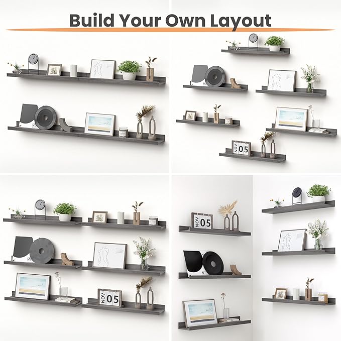 upsimples Floating Shelves for Wall, 23.6 Inch Shelves for Decor Storage Set of - Image 4