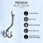 Indian Shelf 6 Pieces Exclusive Ceramic Heavy Duty Decorative Double Wall Hooks - Image 7
