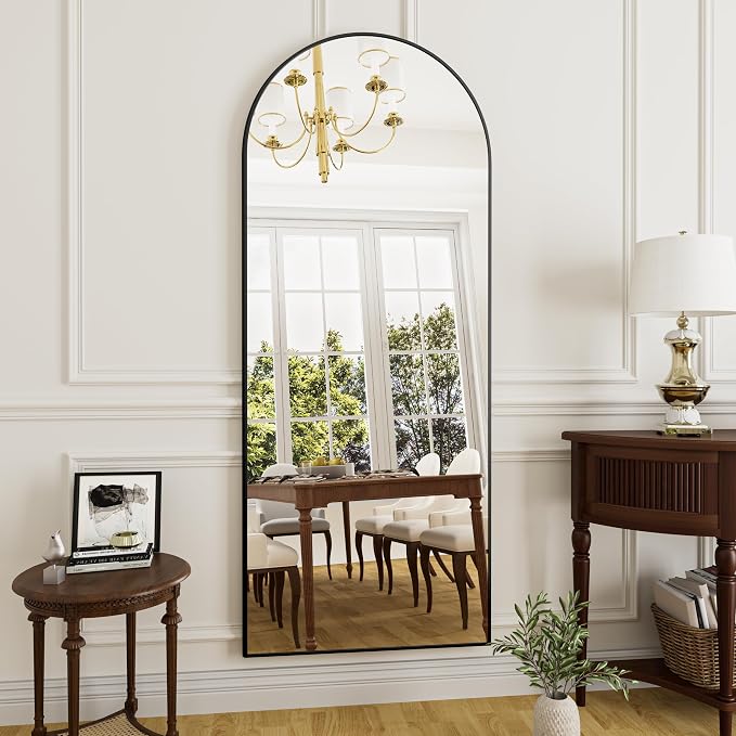 Rowjut Full Length Mirror Arched Floor Length Mirrors, Aluminum Frame - Image 3