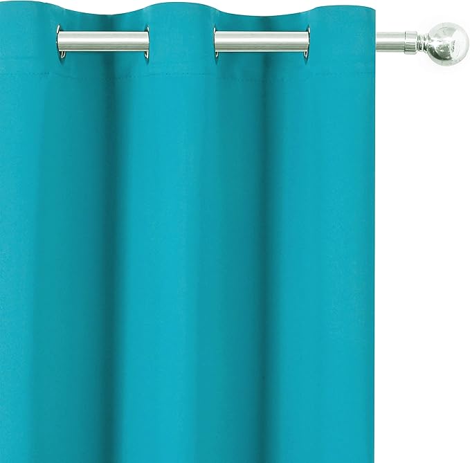 LEMOMO Teal Thermal Blackout Curtains/52 x 54 Inch/Set of 2 Panels Room - Image 7
