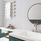 Livelynine White Grasscloth Peel and Stick Wallpaper Textured Grass Cloth Wall - Image 3