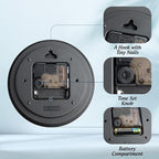 QPEUIM Wall Clock Wall Clocks Silent Non-Ticking Battery Operated Large Easy to - Image 3