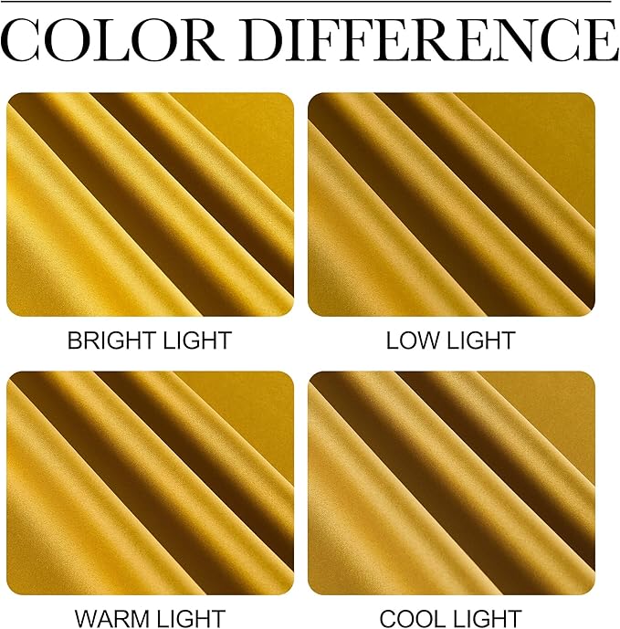 NICETOWN Gold Blackout Cafe Faux Silk Curtains - Image 5
