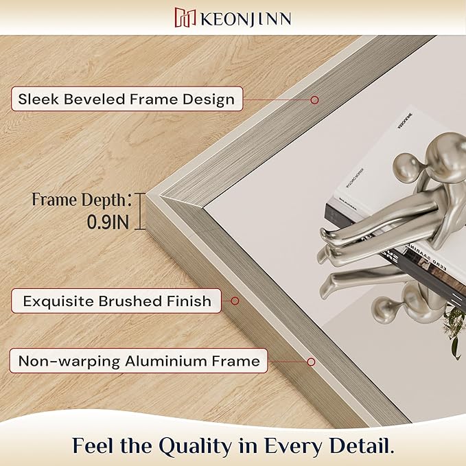 Keonjinn 20 x 30 Inch Brushed Nickel Bathroom Mirrors - Image 2