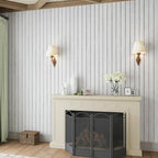 VEELIKE Whitewashed Oak Wood Wall Panel Peel and Stick Foam Slat Panels - Image 7
