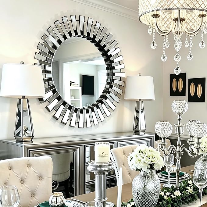 Chende Round Mirrors for Wall Decor, Modern Decorative Mirror for Entryway by ChendeMirror
