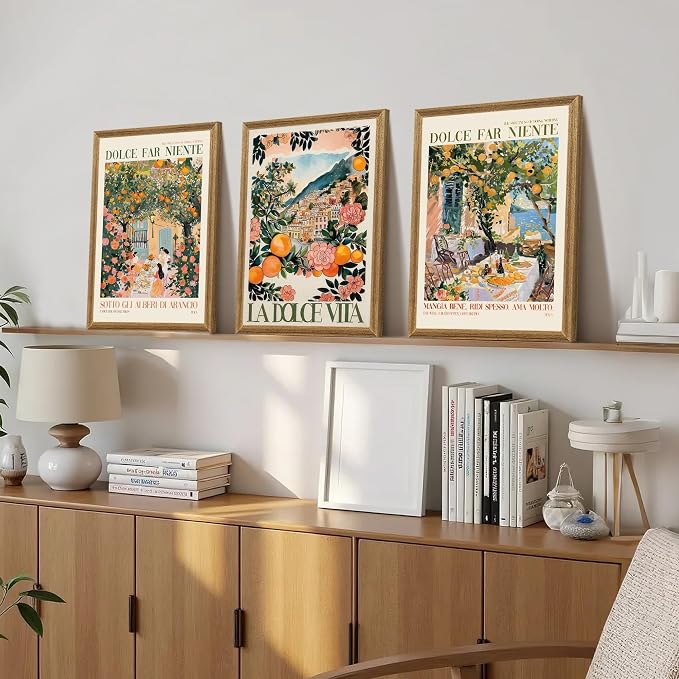 SYWENNOI 3 Pieces Wood Framed Italy Scenes Canvas Wall Art, Tuscan Wall Decor - Image 5