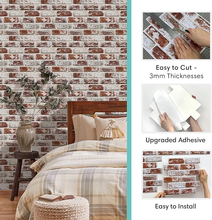 Commomy Faux Brick Peel and Stick Wall Panels - Image 5