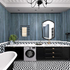 BOMENG Blue Wood Grain Wallpaper Peel and Stick Peacock Contact Paper - Image 4
