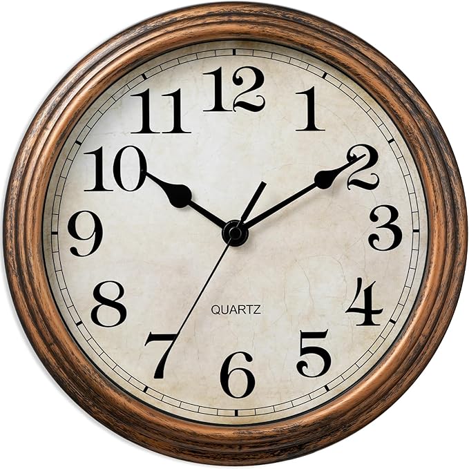 Wall Clock, Vintage Battery Operated, Retro Silent Non Ticking Decorative Clocks by HYLANDA