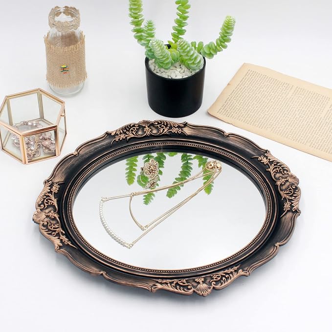 Eaoundm 13.1 x 14.8 inchs Decorative Wall Mirror, Vintage Hanging Mirrors - Image 3