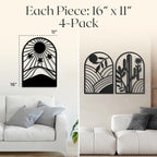 GALLERY GRACE Metal Wall Art Decor – 11" x 16", Office – Boho Minimalist Black - Image 6