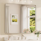TETOTE Brushed Nickel Bathroom Mirror 42 x 36 Inch by TETOTE