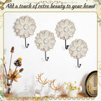 Weysat 4 Pcs Vintage Hooks for Wall Wood Farmhouse Towel Hooks Shabby Chic Wall - Image 6