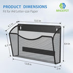 MINDEPOT Magnetic Wall File Organizer, Hanging Wall Mounted File Folder Binder - Image 2