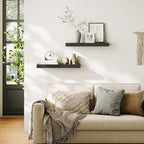 HOOBRO Floating Shelves for Wall, Wall Mounted Shelf Set of 2, 23.6" Hanging - Image 2