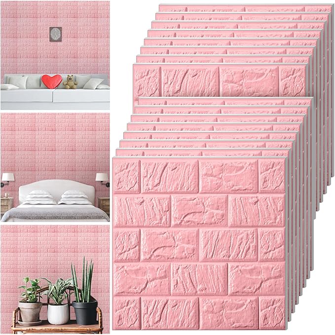Colarr 60 Pcs 58 Sq ft 3D Wall Panels Peel and Stick Faux Foam 3D Brick by Colarr