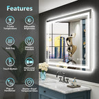 40x24 LED Bathroom Mirror with Lights, Backlit and Front Lit Anti-Fog Lighted - Image 2