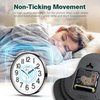 GLVSAE Wall Clock 12 Inches Non-Ticking Wall Clocks Battery Operated Large Easy - Image 4