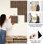 Mollywell Acoustic Panels, PVC Wood-Grain Decor, 12x12 Inch Carved Pattern - Image 5