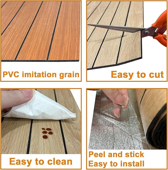 Yutianli PVC Slat Wall Panel Peel and Stick 118"x 15.7" Faux Wood Slat Panel - Image 6