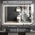 Koonmi 55"x30" LED Mirror for Bathroom, 90CRI Anti-Fog Vanity Mirror - Image 4