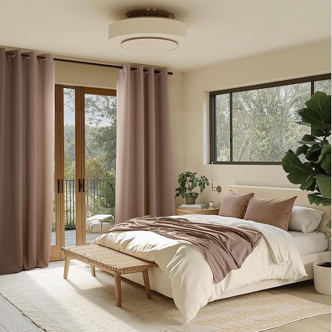 NICETOWN Room Darkening Draperies Curtains Panels, 2 Panels Cappuccino W52 x L84 - Image 2