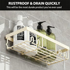 Moforoco Shower Caddy Shelf Organizer Rack, Self Adhesive Black Bathroom - Image 4
