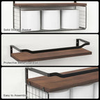WOPITUES Floating Shelves with Wire Storage Basket, Bathroom Shelves Over - Image 4