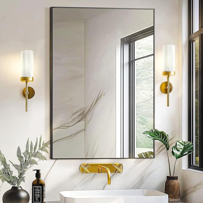 TRAHOME Bathroom Vanity Mirror for Wall, HD Shatterproof Glass, Hangs - Image 3